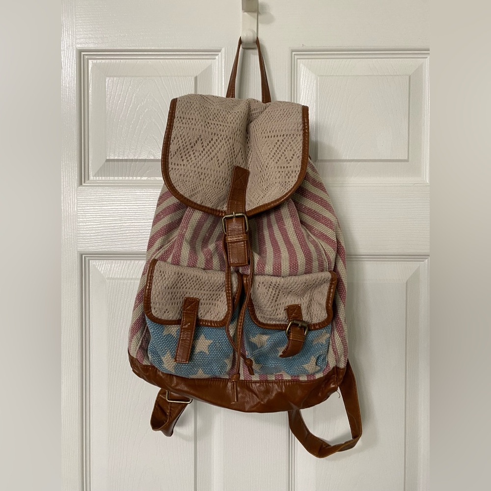 American Flag shrug backpack